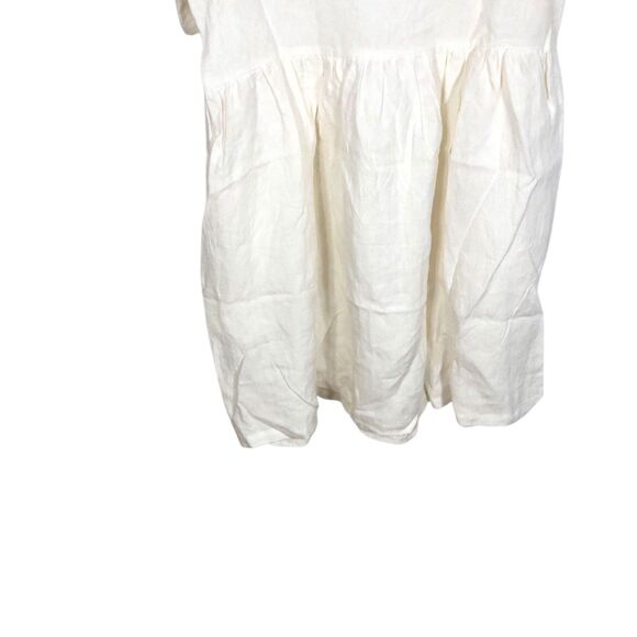 Shiny by Nature Princess 100% Linen Ivory-White Dress Pockets Womens Size Small - Picture 11 of 11